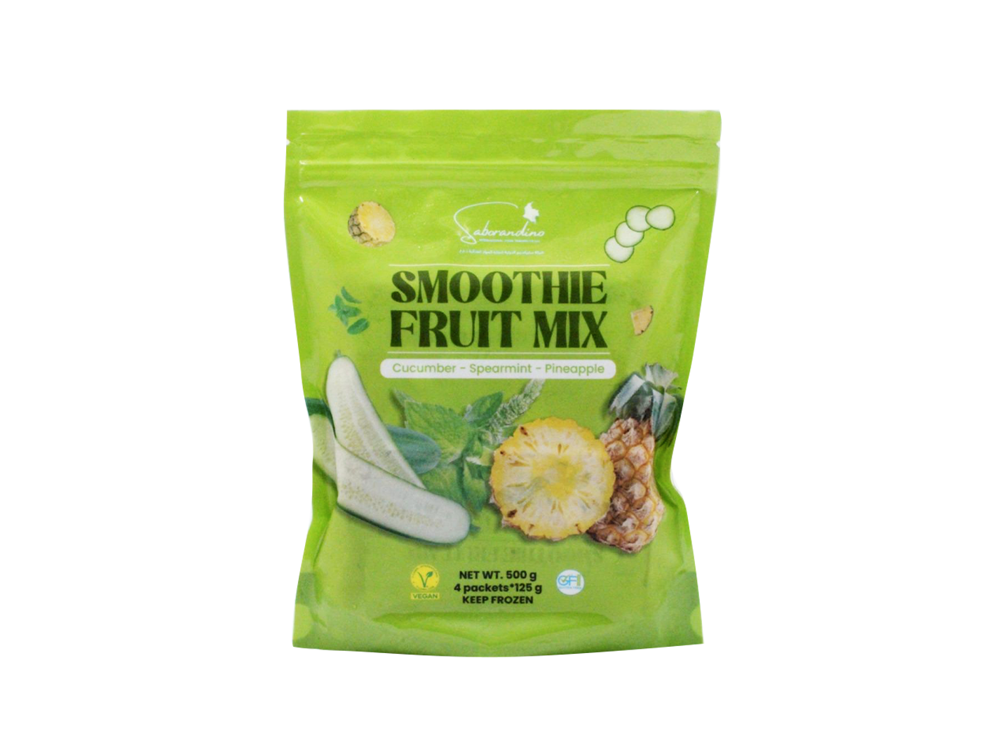 Smoothie; Green Frozen Mix - Pineapple, Cucumber, Peppermint 125G X 4units