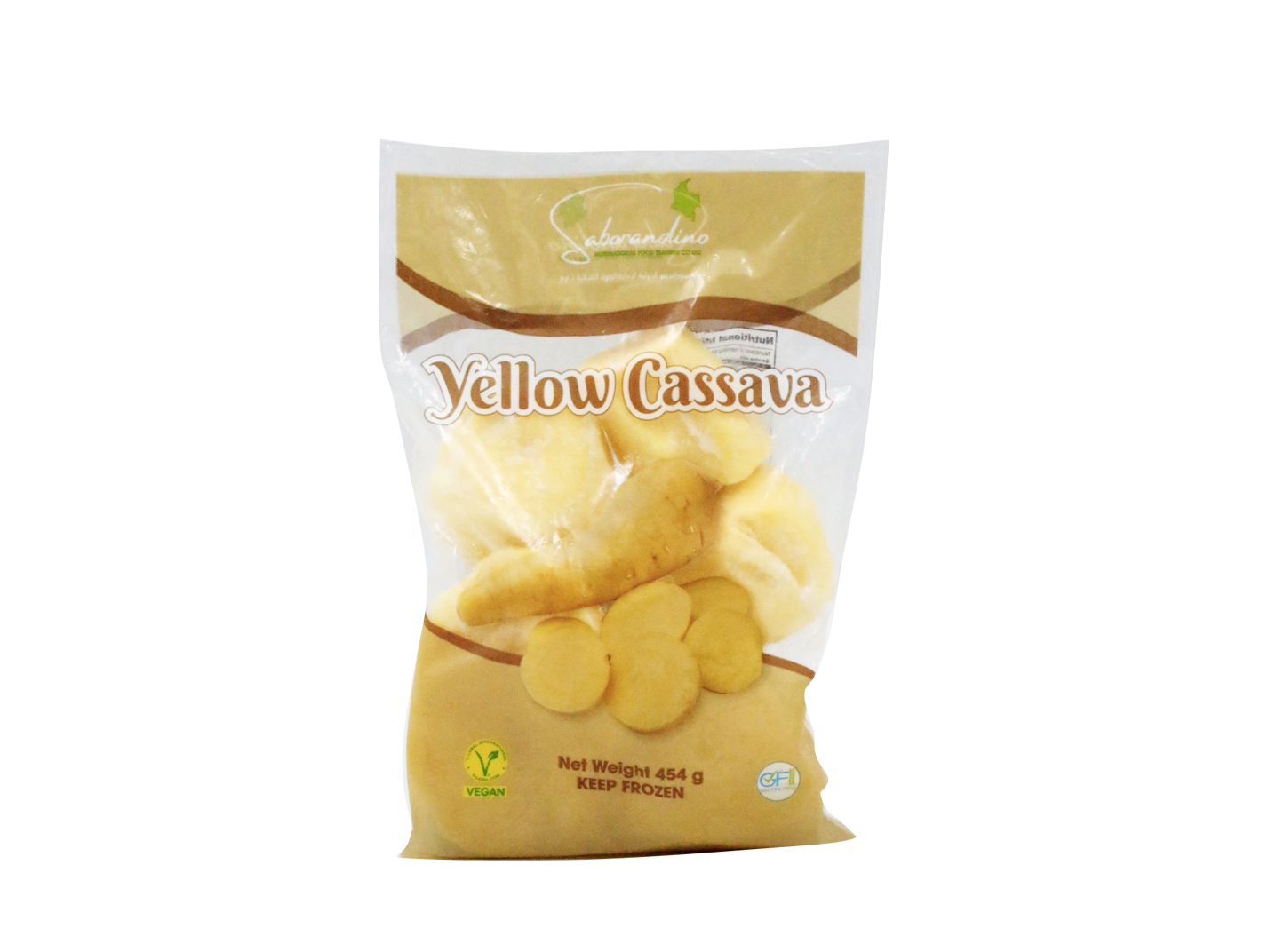 Tuber; Frozen Yellow Cassava – 454 g (1 lb)